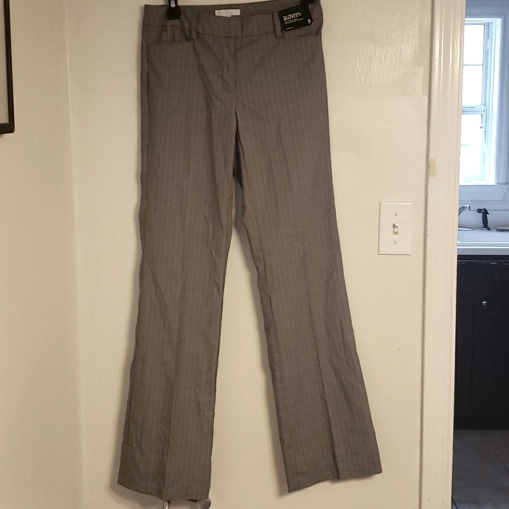 Nwt New York & Co Grey Pinstripe Trousers - Picture 1 of 3